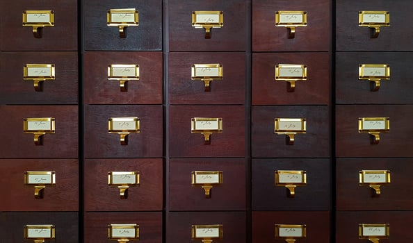 Brown wooden box or cabinet for receive letter or information document. Vintage or modern locker and Group of classic object. photo