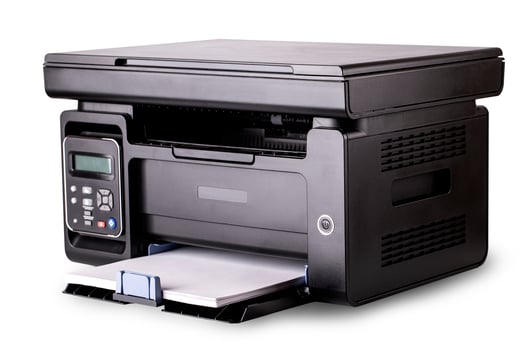 Modern style office device isolated with clipping path over white photo