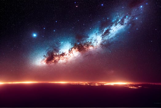 Starry night aesthetic fantasy digital background. photo