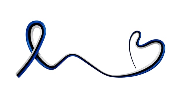 Estonia Flag Ribbon independence day banner 3d illustration. Estonian memorial holiday 24th of February photo