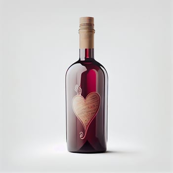 Close up shot of wine for Valentine's Day background with copy space. Gift ideas for Valentine. photo