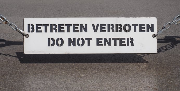 Do not enter sign in German and English photo