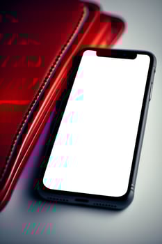 Mobile Smartphone. New shiny mobile cell phone. modern mobile phone template. photo