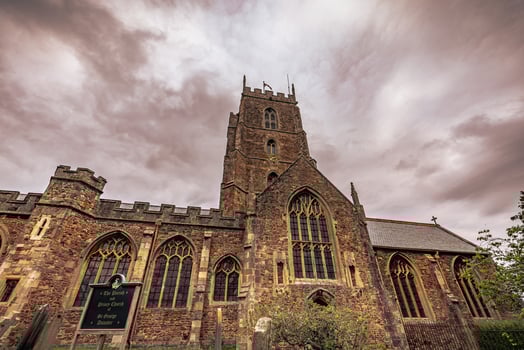 The old rural town of Dunster, England. photo