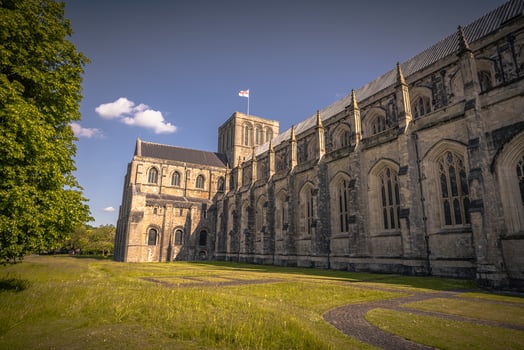Majestic Cathedral of the medieval town of Winchester in Wessex, England. photo