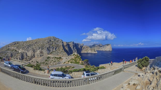 Panoramic view from Cape Formentor in Mallorca from the direction of the lighthouse photo
