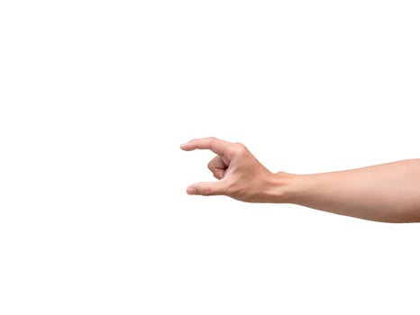 Isolated man hand finger catch isolated,Man hand finger clipping photo