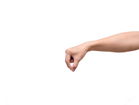 Isolated man hand finger catch isolated,Man hand finger clipping photo