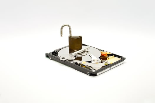 platter type hard drive 2.5-inch size, data protection concept photo