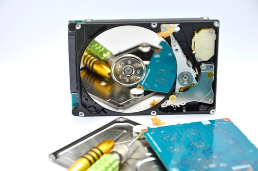 2.5-inch spinning disk type hard drive images are still commonly used today. photo