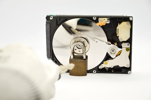 platter type hard drive 2.5-inch size, data protection concept photo