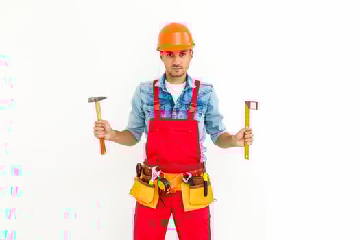 professional of the building isolated in background white photo