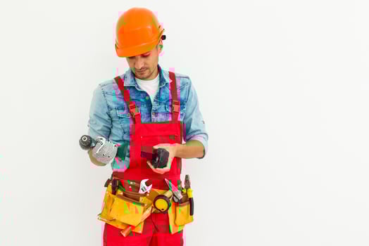 construction workers on a white background photo