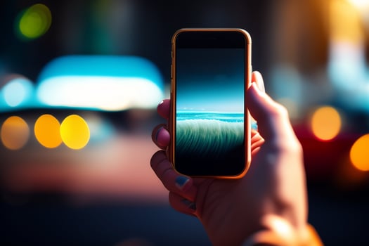 Mobile Smartphone. New shiny mobile cell phone. modern mobile phone template. photo