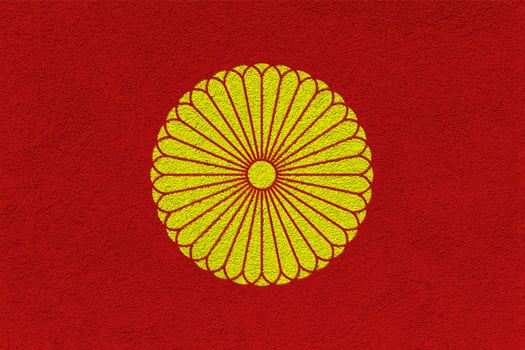 Banner of the Emperor of Japan. Imperial standard of Japan on texture. Concept collage. photo