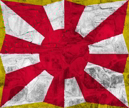 Flag of Japan Ground Self-Defense Force Regiment on texture. Concept collage. photo