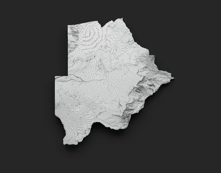 Botswana Map Botswana Flag Shaded relief Color Height map 3d illustration photo