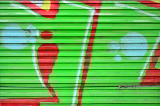 Art under ground. Beautiful street art graffiti style. The wall is decorated with abstract drawings house paint. Modern iconic urban culture of street youth. Abstract stylish picture on wall photo