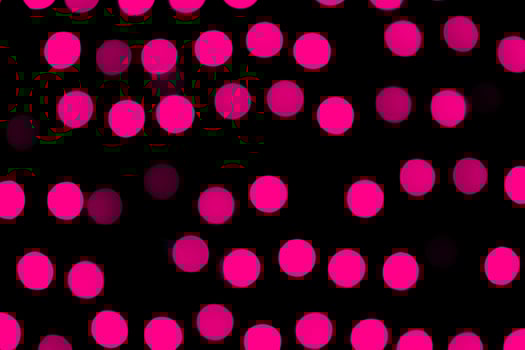 Unfocused abstract pink bokeh on black background. defocused and blurred many round light photo