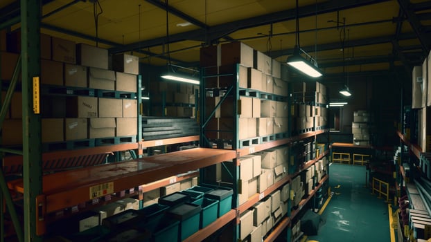 Interior of a warehouse storage of retail shop photo