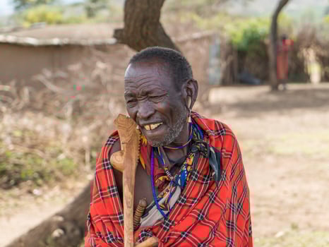 December 30 2017. Masai Mara National Park, Kenya. A Masai Mara Elder poses for a picture. photo