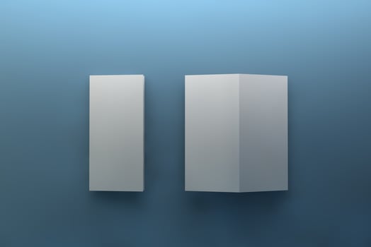 Blank Bifold Brochure. Template mockup. 3d rendering. photo