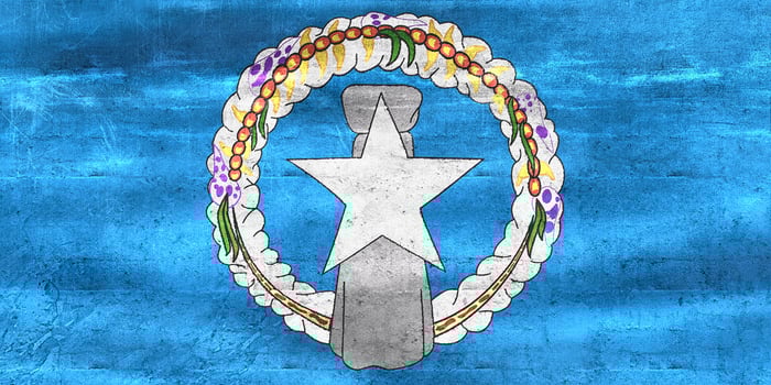 3D-Illustration of a Mariana Islands flag - realistic waving fabric flag photo