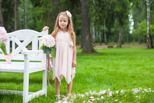 Adorable little girl at a wedding ceremony photo