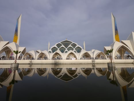 Beautiful view of al Jabbar mosque in Bandung, Indonesia photo