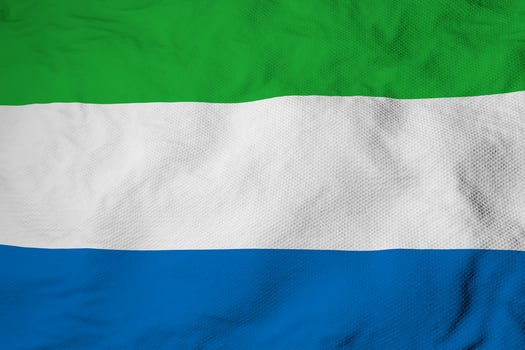 Waving Flag of Sierra Leone in 3D rendering photo