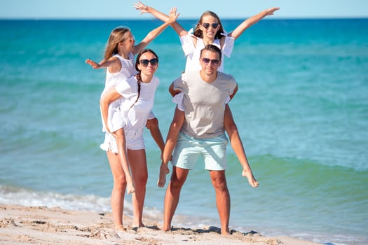 Young family on vacation have a lot of fun photo