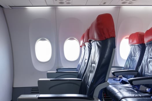 beautiful view from business class of aircraft photo