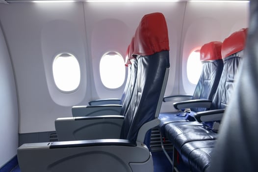 beautiful view from business class of aircraft photo