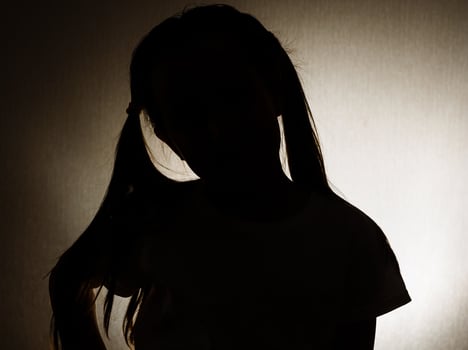 Silhouette of ittle girl photo