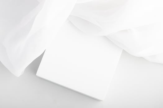 Square white product display for product advertising photo