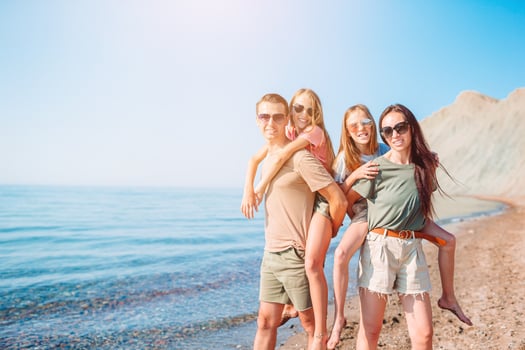 Young family on vacation have a lot of fun photo