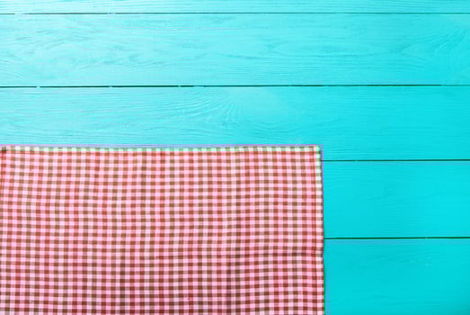 top view empty wooden table and tablecloth copy space photo