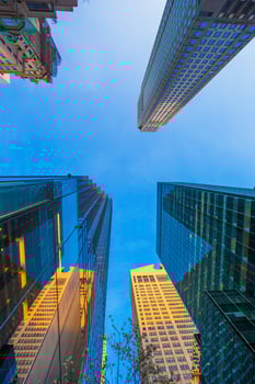 Sky Colors in Manhattan with Giant Skyscrapers, New York City photo