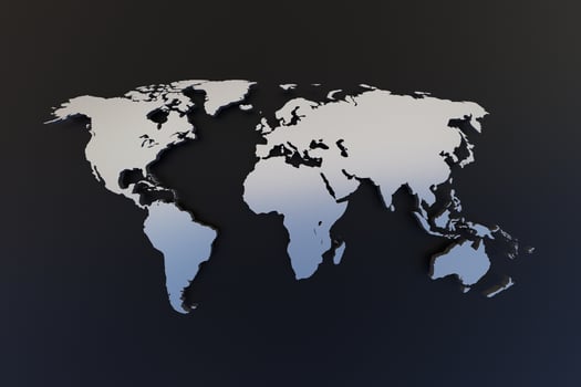 Extruded World map 3d render photo