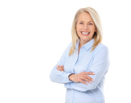 Business woman isolated on white. Happy pretty women photo