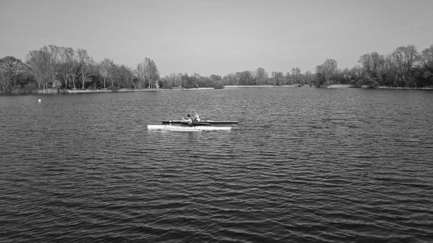High Angle Footage of British Landscape in Classic Black and White photo