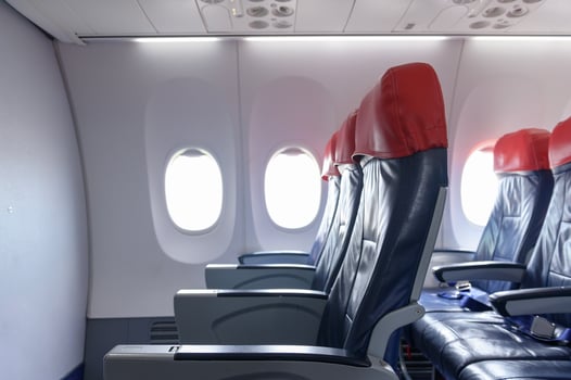 beautiful view from business class of aircraft photo