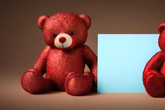 Romantic Paper Decoration with a Teddy Bear and Love Letter photo