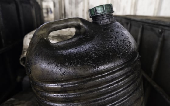 Used oil bottle fry photo
