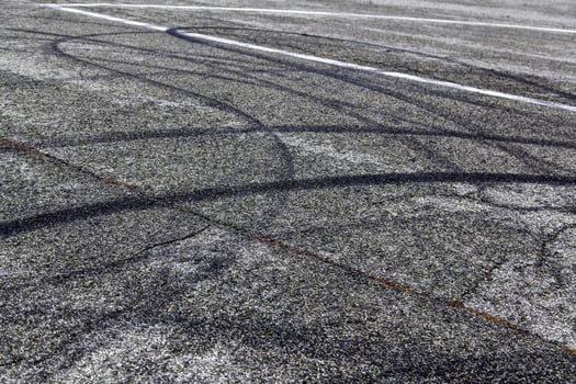 Tire marks on the asphalt photo