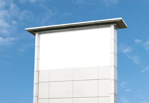Outdoor sign blank entrance to the village. clipping path photo