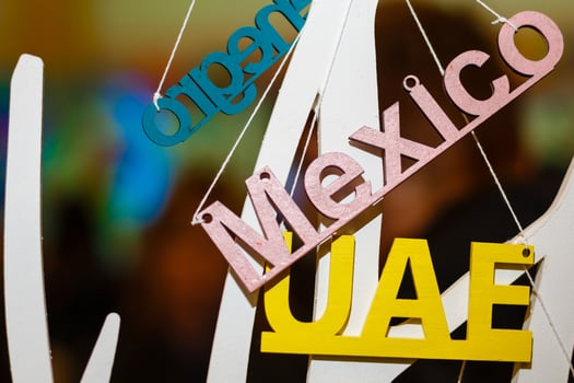 The word mexico written in vintage wooden letterpress type photo