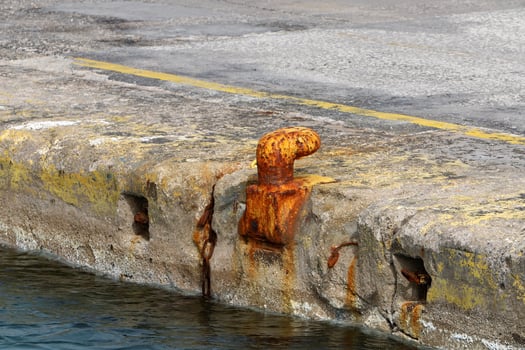 Berth on the seashore for mooring boats and yachts. photo