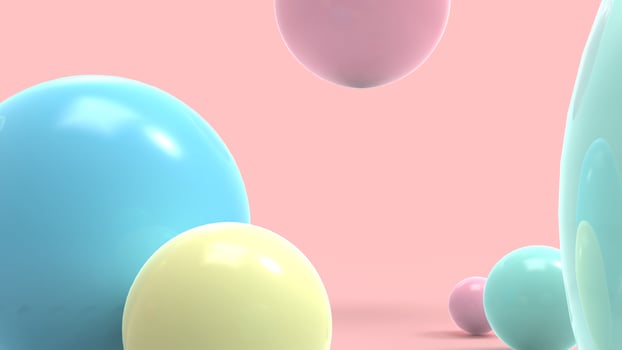 colorful paste beads background, pearls background 3D render photo