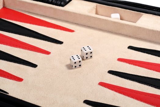 Backgammon. A double, two six photo